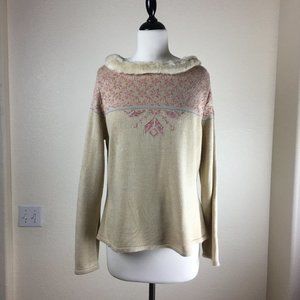 Norton McNautghton Faux Fur Trimmed Sweater